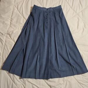 Vintage 1980s Richard Evans Skirt Womens 8 Made USA Blue Cordoroy VTG